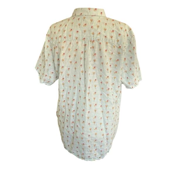 Marine Layer Men's Shirt L Green Cotton Palm Tree Print Button Up Coastal Preppy - Picture 3 of 12